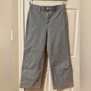 Gently Worn J. Crew Black Striped Wide Leg Jeans